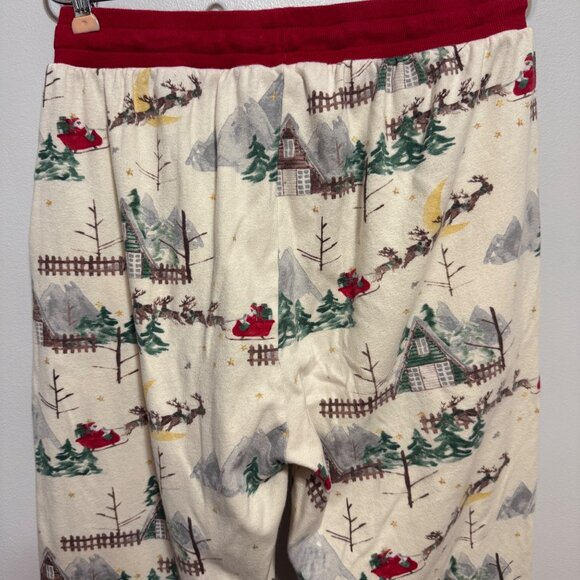 Burts Bees Baby Holiday Pajama Pants Size S Santa Reindeer Christmas Red - Picture 7 of 7